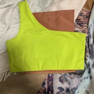 Girlfriend Collective one shoulder sports bra